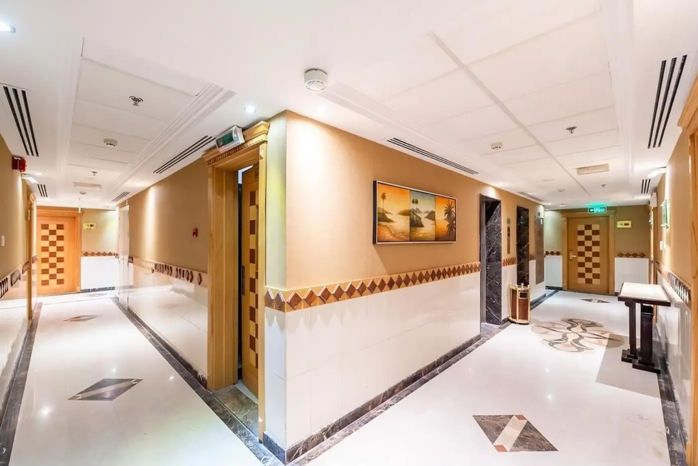 Hotel corridor interior